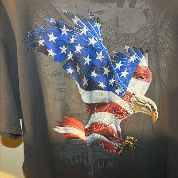 Bald Eagle Flag Tshirt Mens Xl Short Sleeve Graphic Patriotic Vintage Jerzees - Picture 2 of 4
